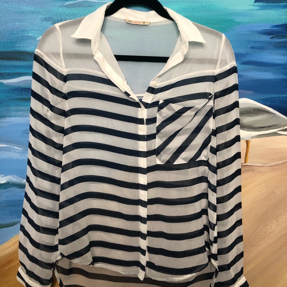 Striped button down